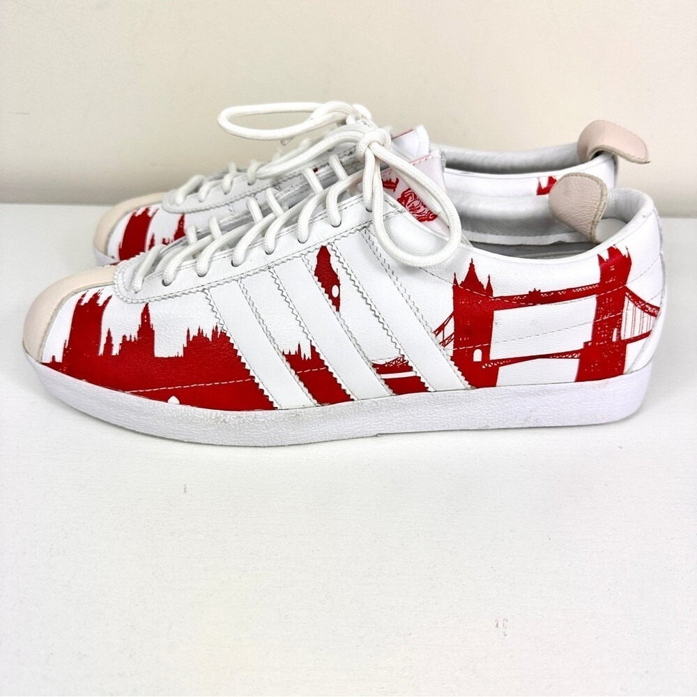 Adidas Originals Gazelle Vintage London Sneakers Size 8.5 Men Red/White‎